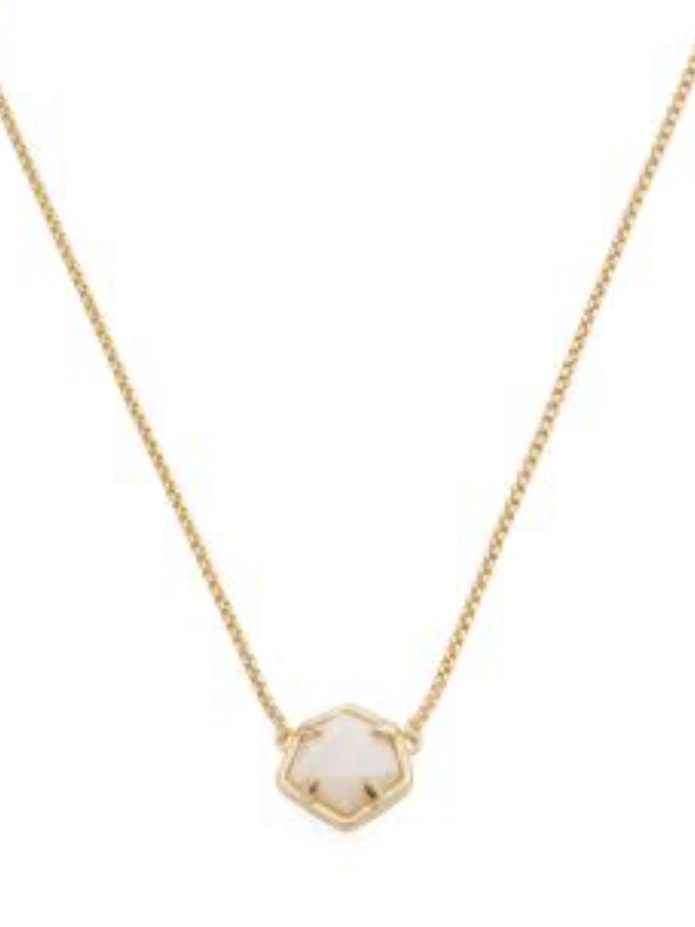 Kendra Scott Gold Jaxson Necklace with White Stone